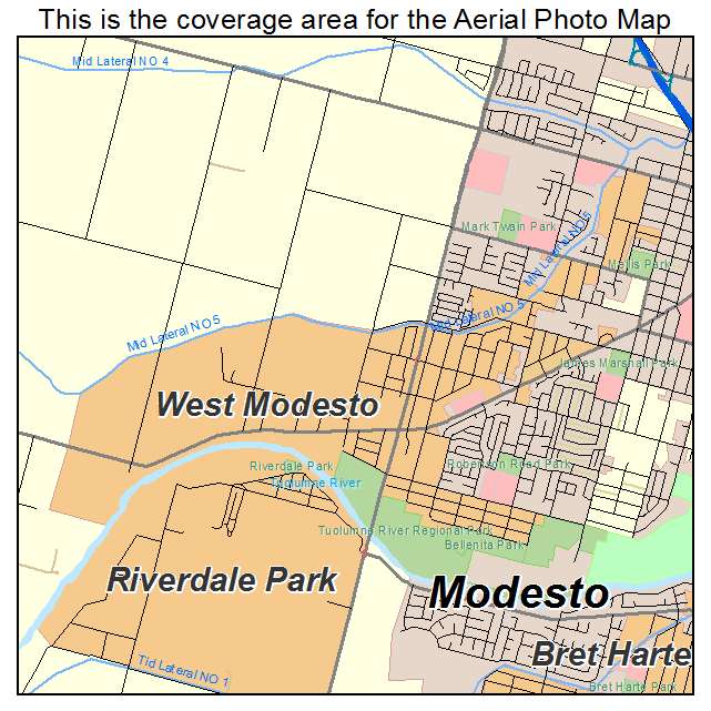 West Modesto, CA location map 