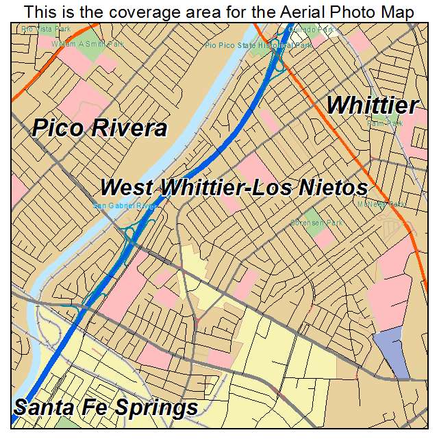West Whittier Los Nietos, CA location map 