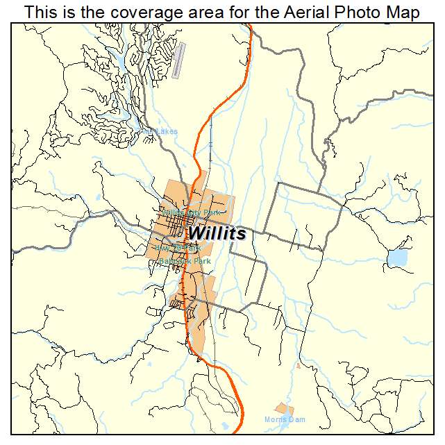Willits, CA location map 