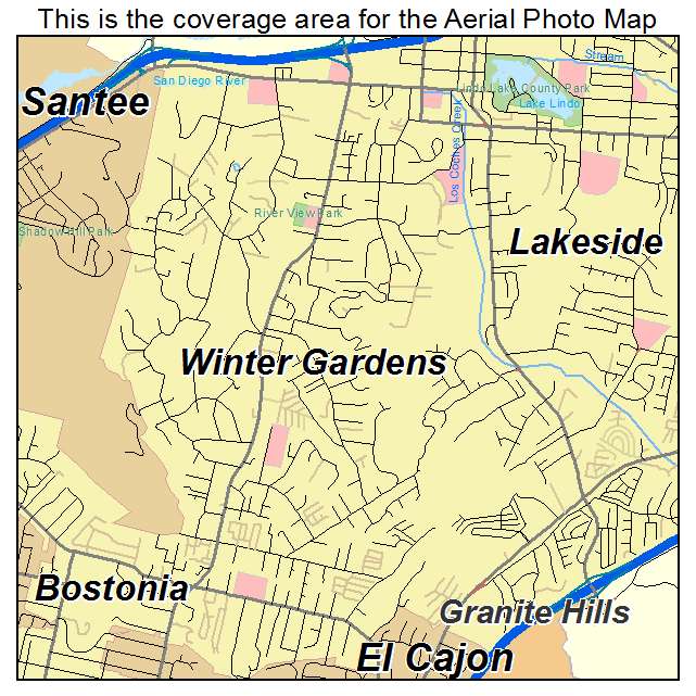 Winter Gardens, CA location map 
