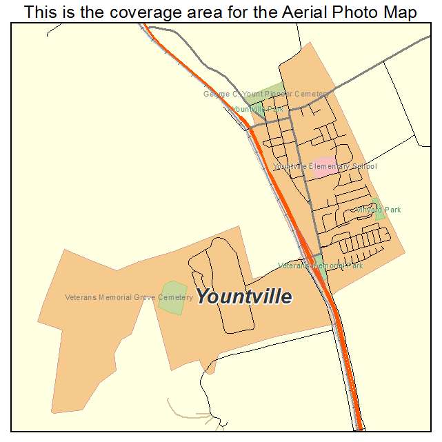 Yountville, CA location map 