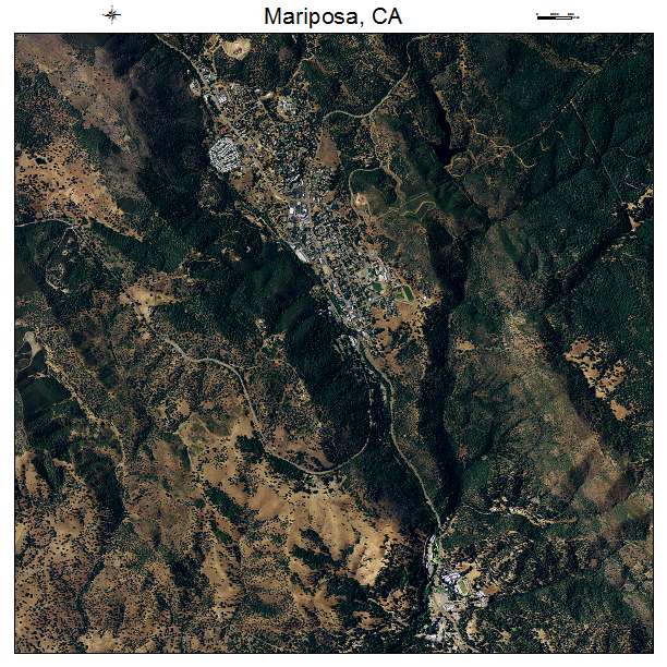 Mariposa, CA air photo map