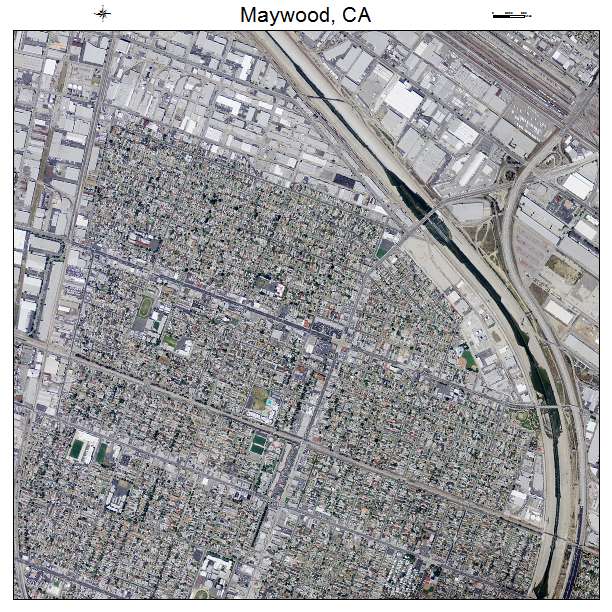 Maywood, CA air photo map