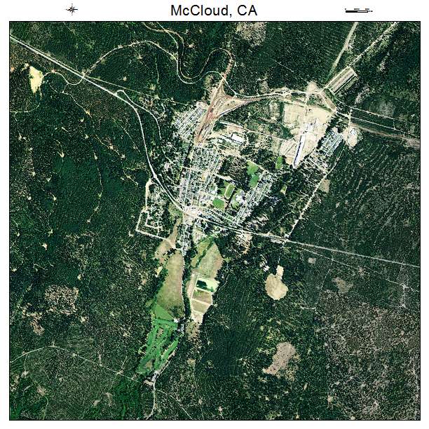 McCloud, CA air photo map