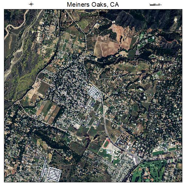 Meiners Oaks, CA air photo map