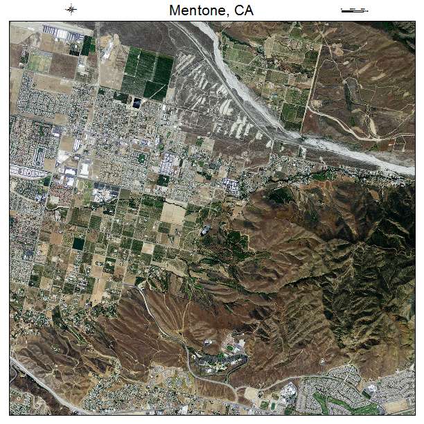 Mentone, CA air photo map