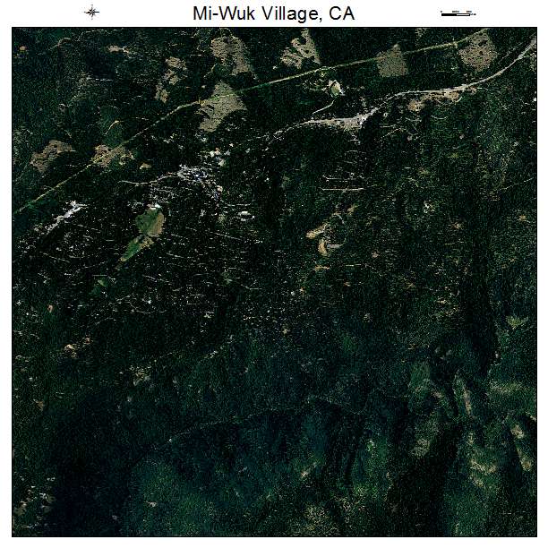 Mi Wuk Village, CA air photo map