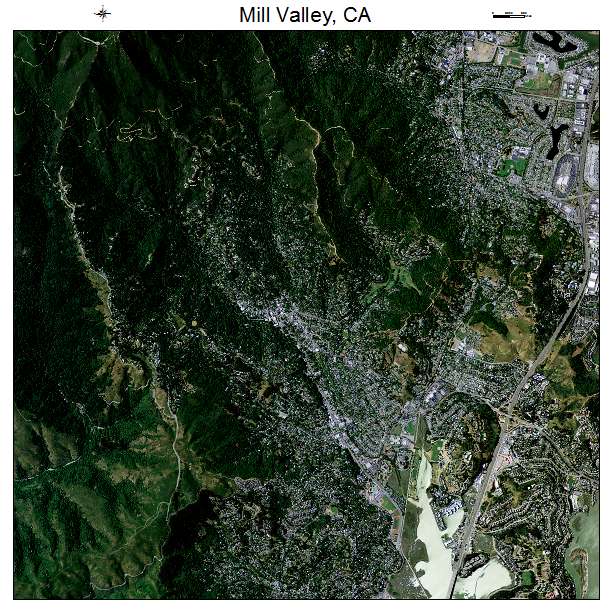 Mill Valley, CA air photo map