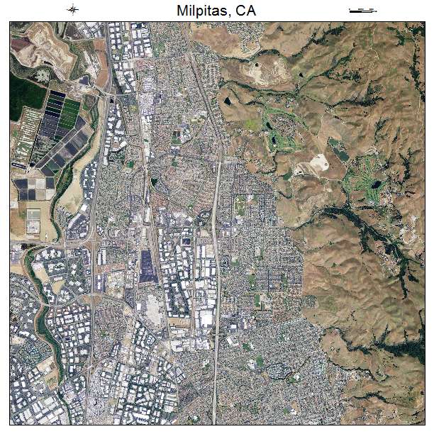 Milpitas, CA air photo map