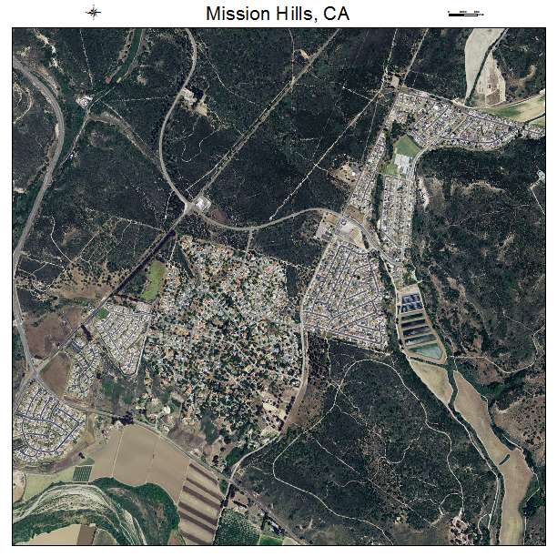 Mission Hills, CA air photo map
