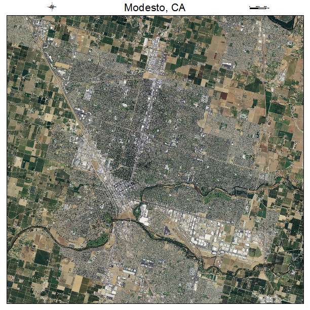Modesto, CA air photo map