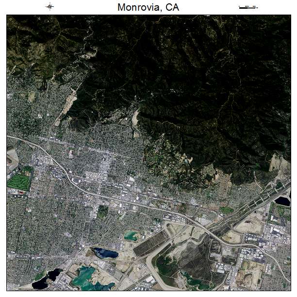 Monrovia, CA air photo map
