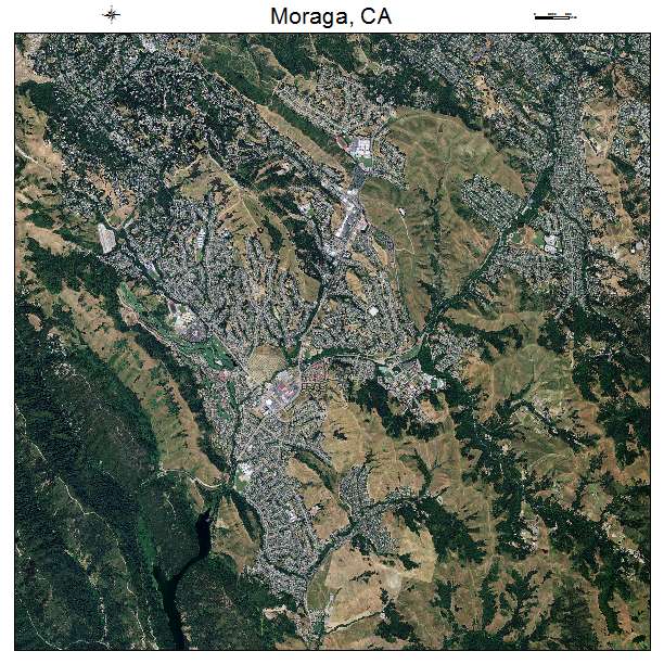 Moraga, CA air photo map