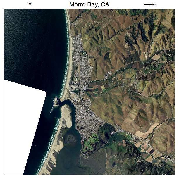 Morro Bay, CA air photo map