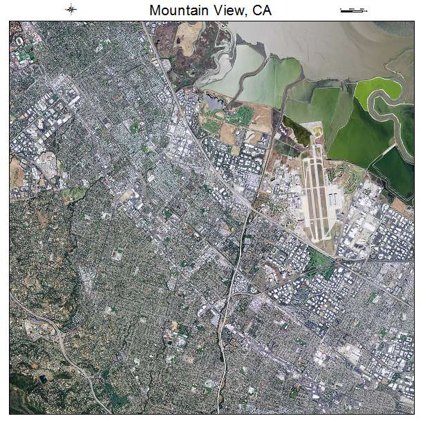 Mountain View, CA air photo map