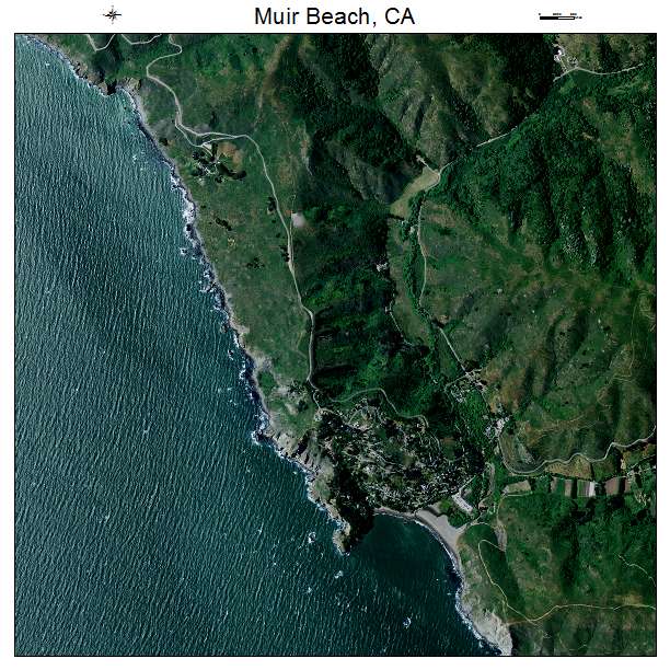 Muir Beach, CA air photo map