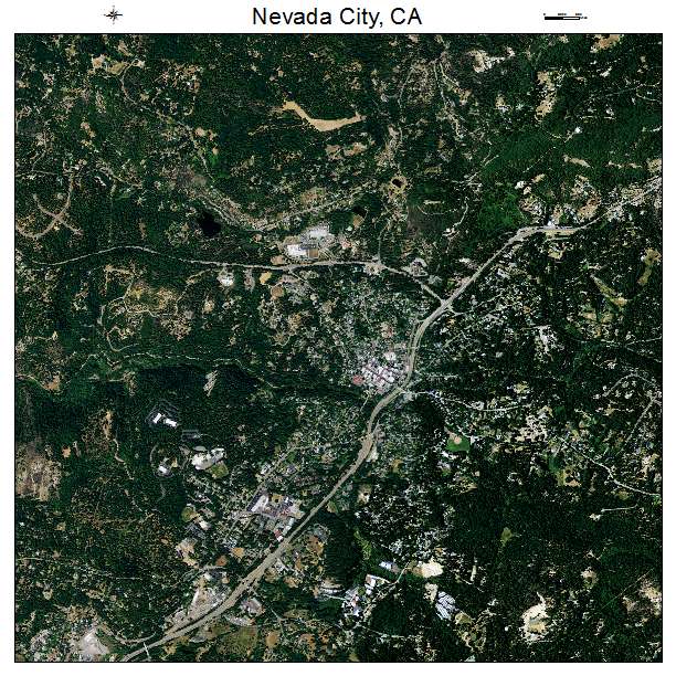 Nevada City, CA air photo map