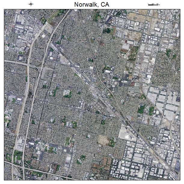 Norwalk, CA air photo map