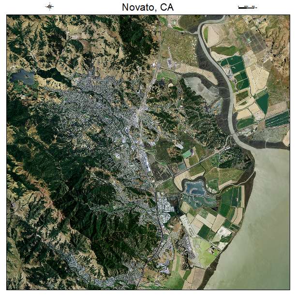 Novato, CA air photo map