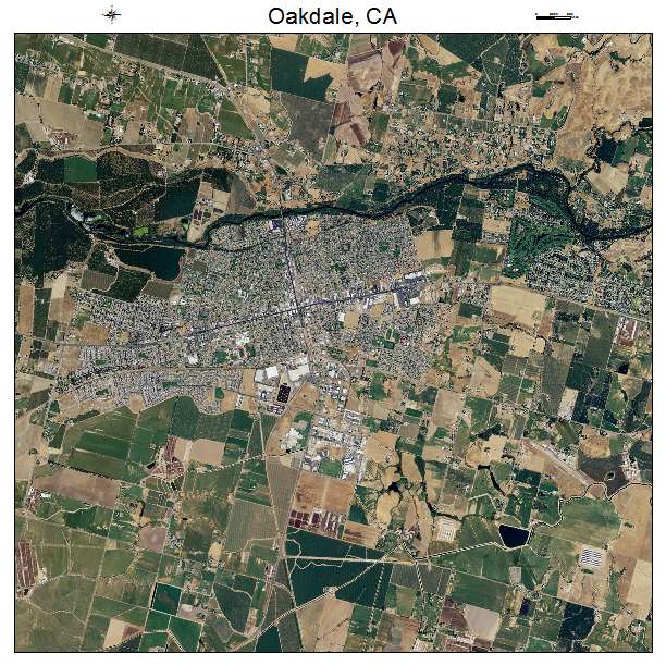 Oakdale, CA air photo map