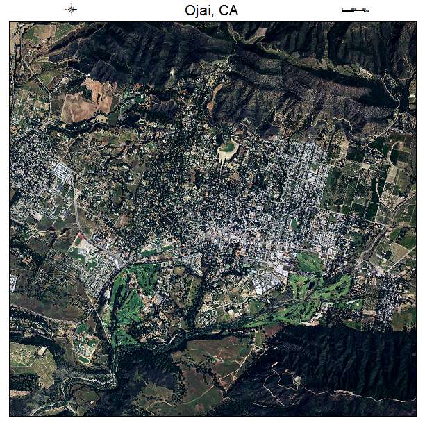 Ojai, CA air photo map