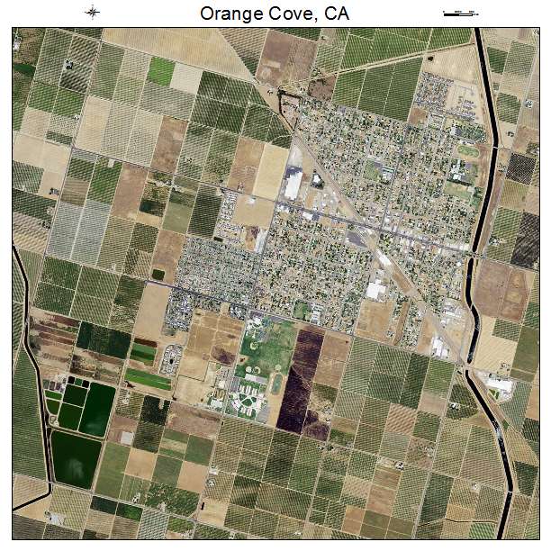 Orange Cove, CA air photo map