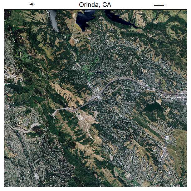 Orinda, CA air photo map