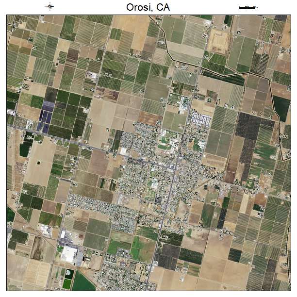 Orosi, CA air photo map