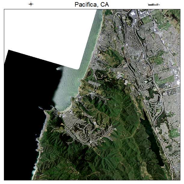 Pacifica, CA air photo map