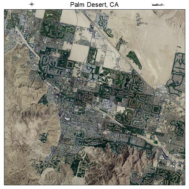 Palm Desert, CA air photo map