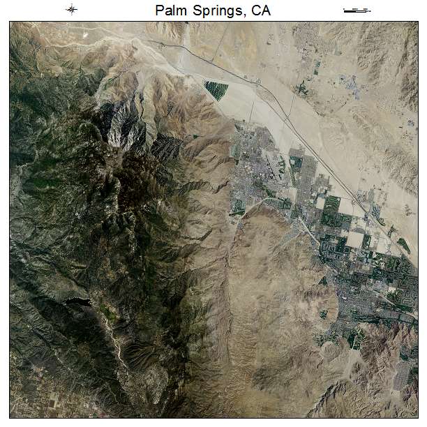 Palm Springs, CA air photo map