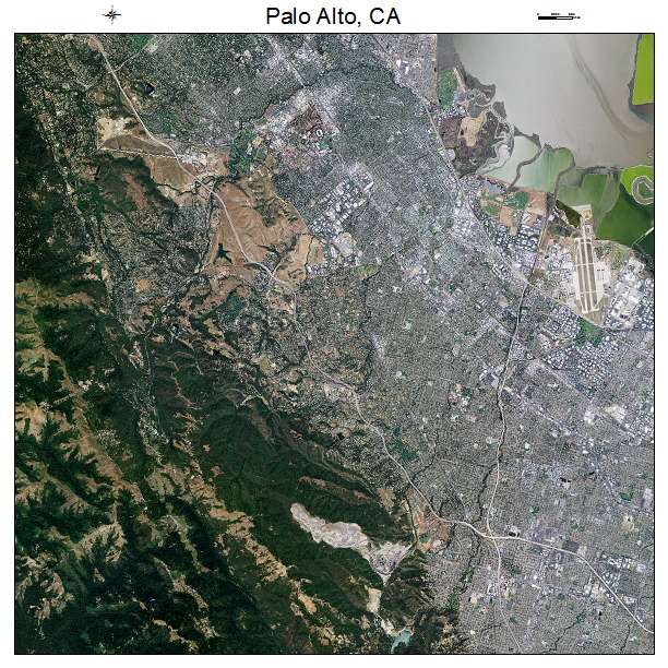 Palo Alto, CA air photo map
