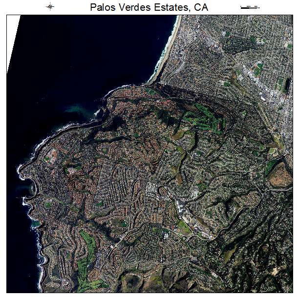 Palos Verdes Estates, CA air photo map