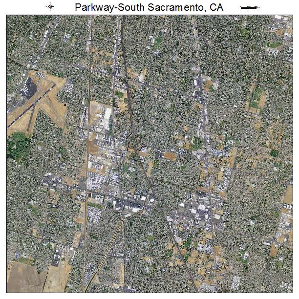 Parkway South Sacramento, CA air photo map