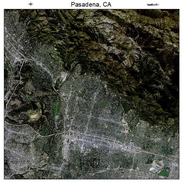 Pasadena, CA air photo map