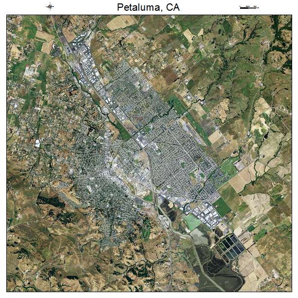 Petaluma, CA air photo map
