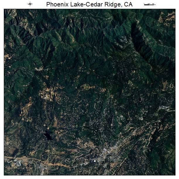 Phoenix Lake Cedar Ridge, CA air photo map