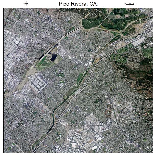 Pico Rivera, CA air photo map