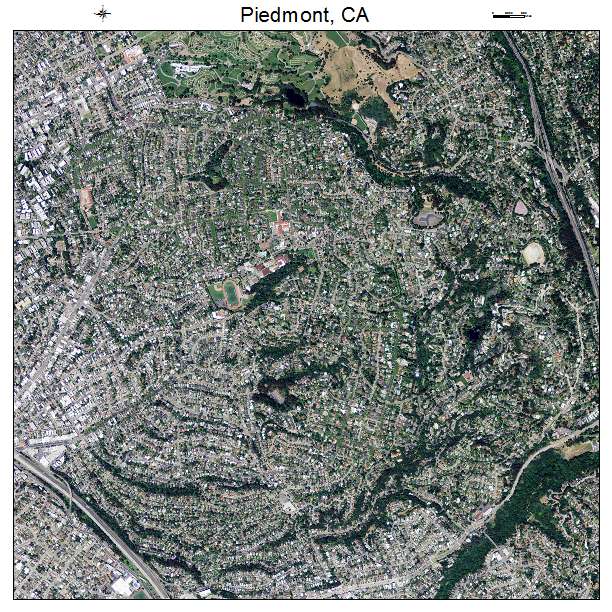 Piedmont, CA air photo map