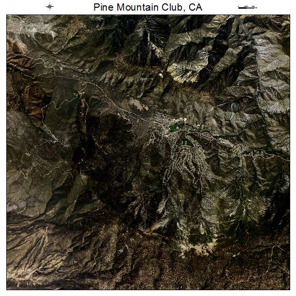 Pine Mountain Club, CA air photo map