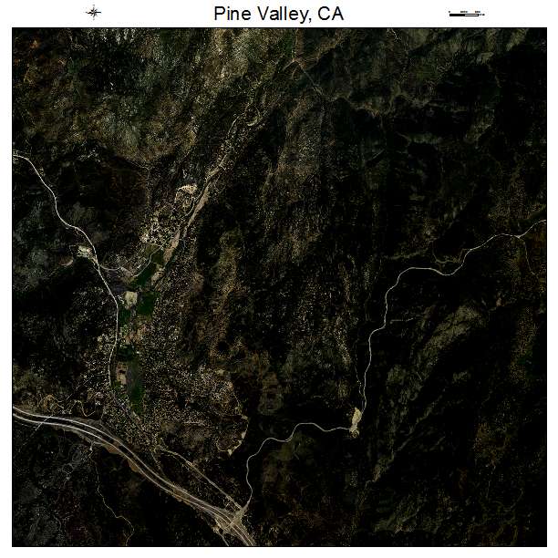 Pine Valley, CA air photo map