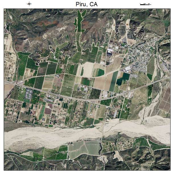 Piru, CA air photo map