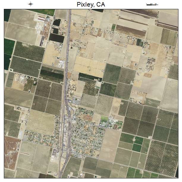 Pixley, CA air photo map