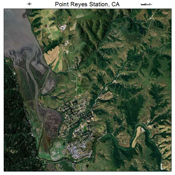 Point Reyes Station, CA air photo map