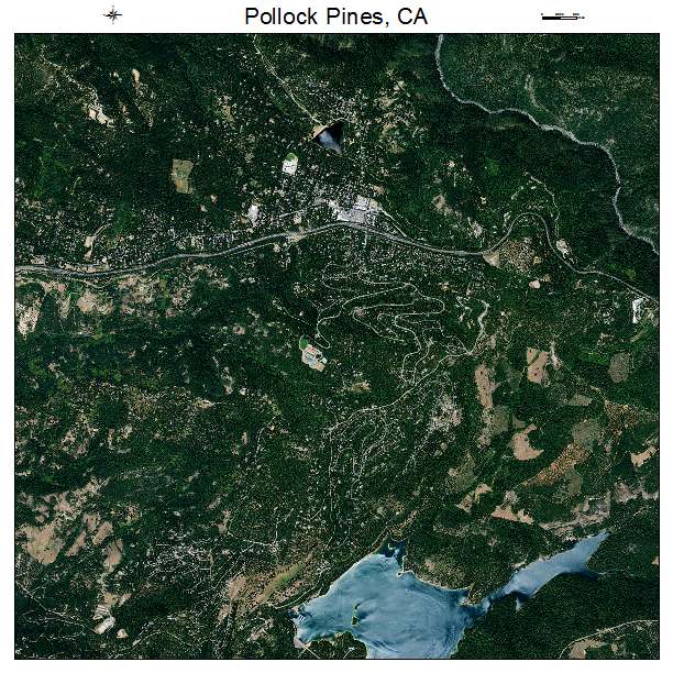Pollock Pines, CA air photo map