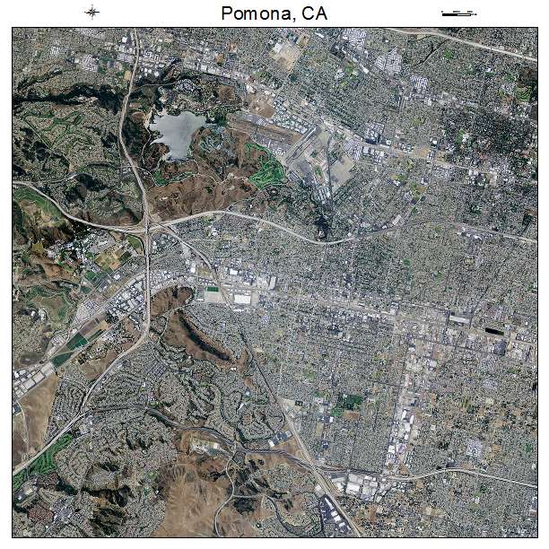 Pomona, CA air photo map