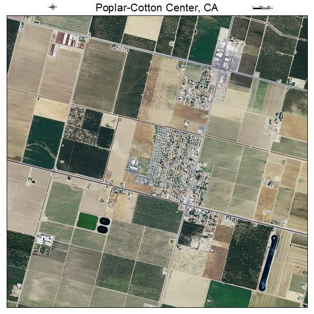 Poplar Cotton Center, CA air photo map