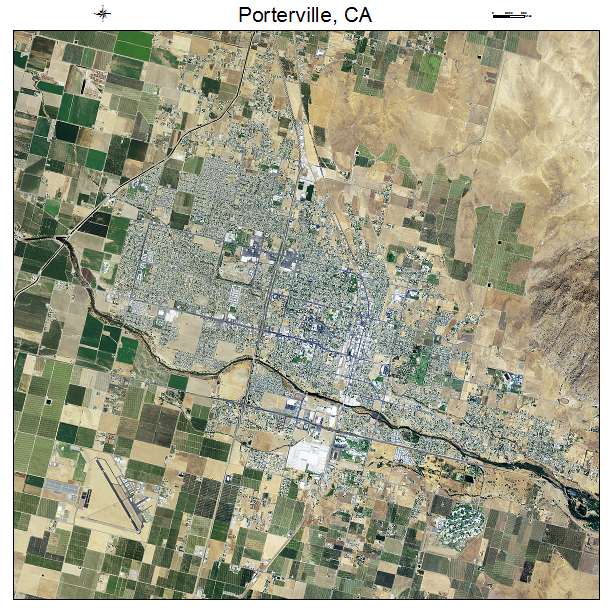 Porterville, CA air photo map