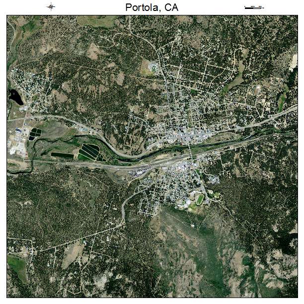 Portola, CA air photo map