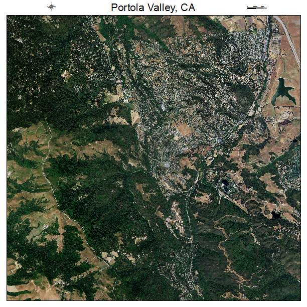 Portola Valley, CA air photo map
